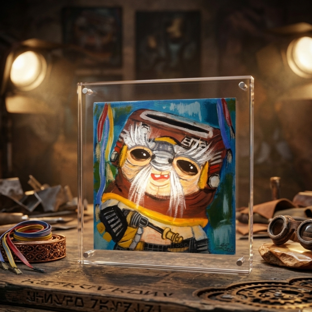 Original Babu Frik Framed Painting | Star Wars The Rise of Skywalker Fan Art